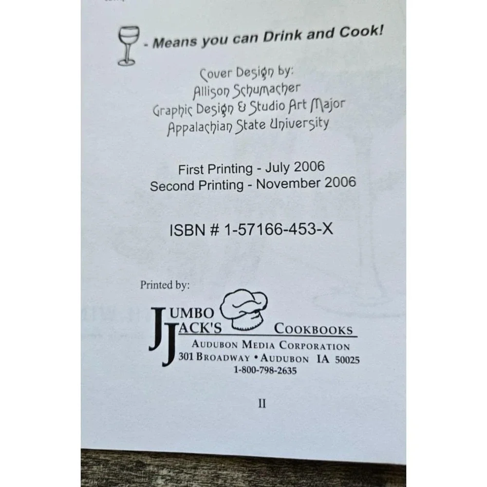 W I N O S Cook With Wine Recipe Book by Bonnie Jesseph Spiral Bound